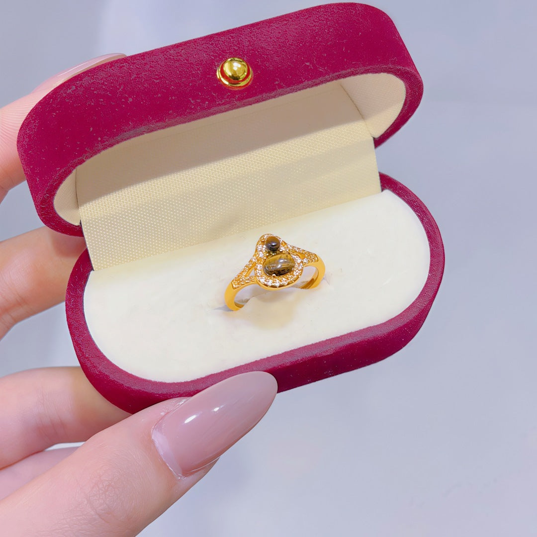 Women's Alluvial Gold Retro Affordable Luxury Design Brass Plated Fashion Ring