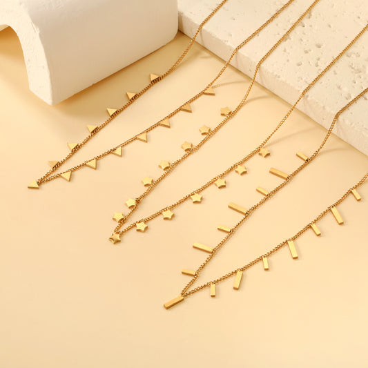 Niche High-grade Simple Temperamental Geometric Electroplated Stainless Necklaces