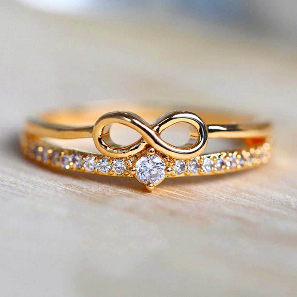 Women's Style Digital Unlimited Rose Gold Plated Engagement Ring