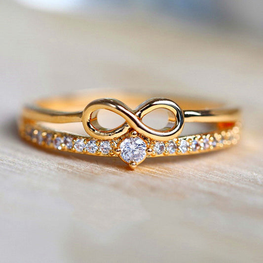 Women's Style Digital Unlimited Rose Gold Plated Engagement Ring