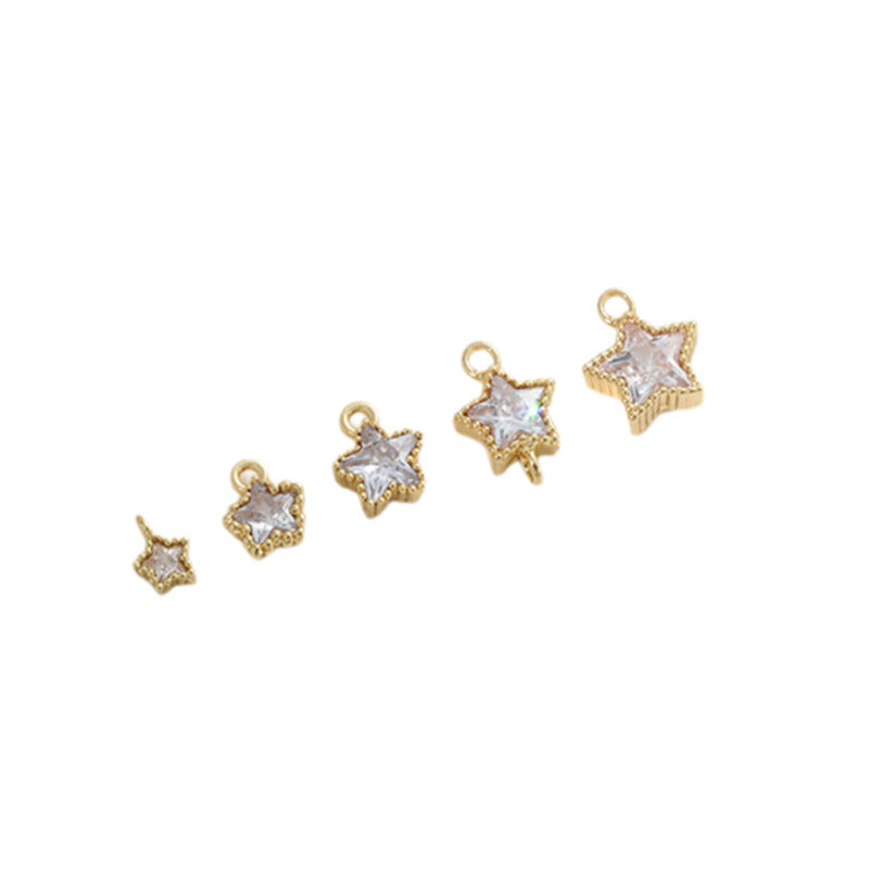 Retaining Gilded Inlaid Zircon Small Star Pendants