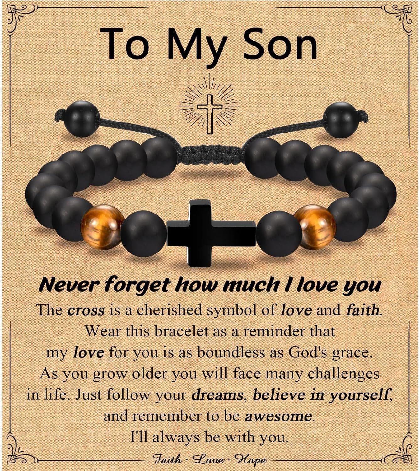 Men's Hand-knitted Rope Adjustable Cross Father's Day Bracelets