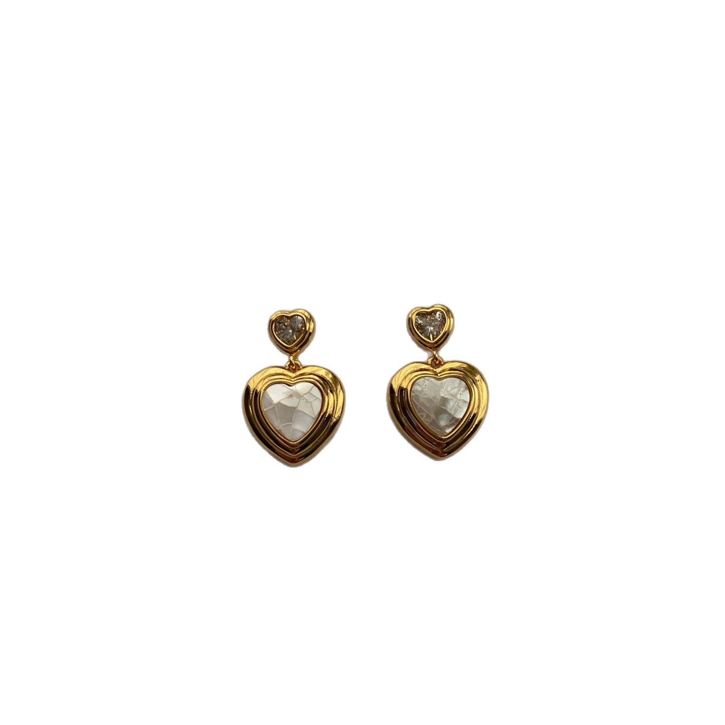 Women's Heart-shaped Fritillary Shell Light Luxury Exquisite Design High-grade Rings