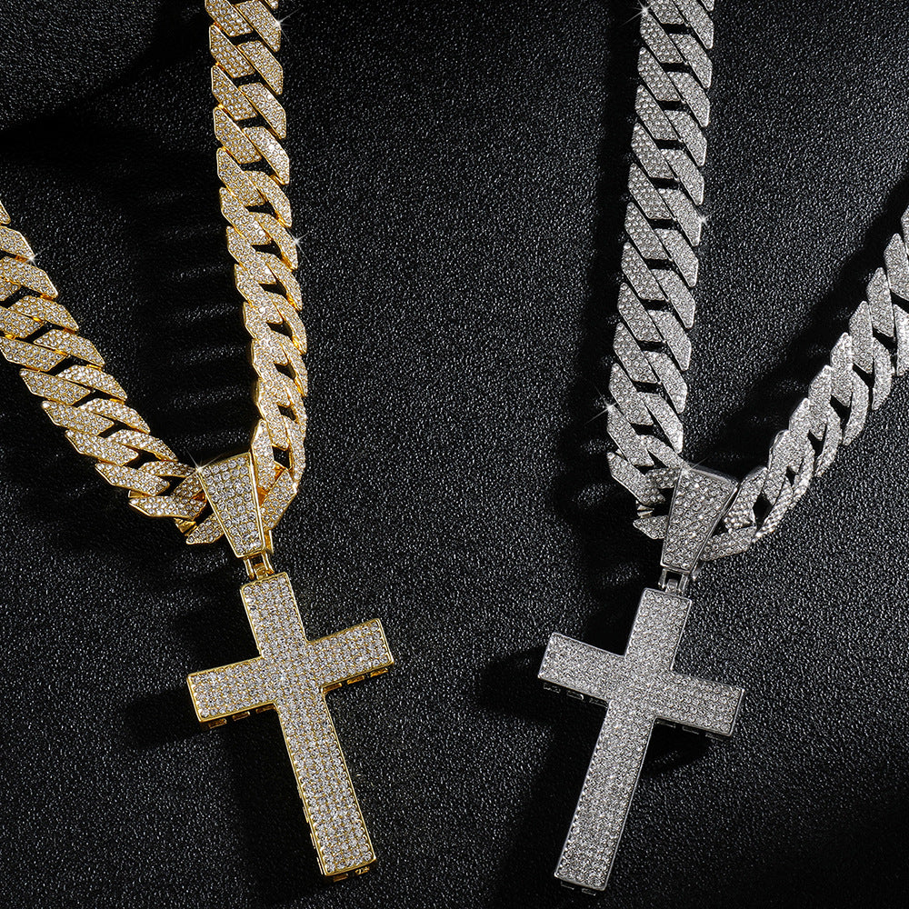 Cross Cuban Link Chain Street Decoration Necklaces