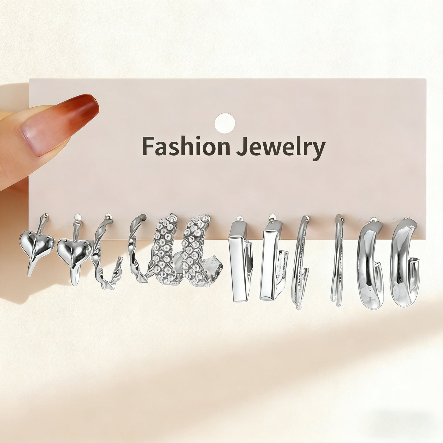 Women's Pearl Alloy Square Geometric Combination Earrings