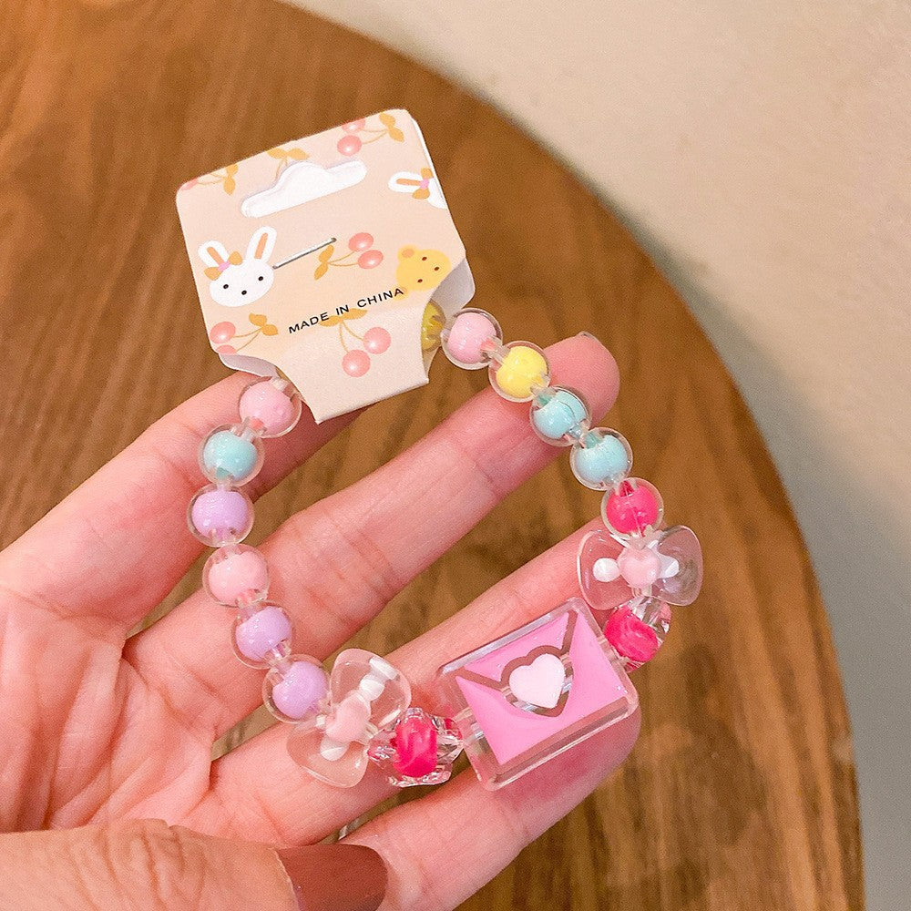 Children's Cute Jelly Color Beaded Princess Jewelry Bracelets