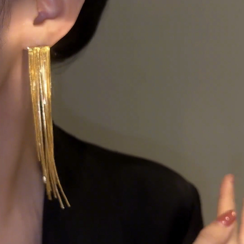 Women's High Profile Retro Fashionable Light Luxury High-grade Exquisite Long Earrings