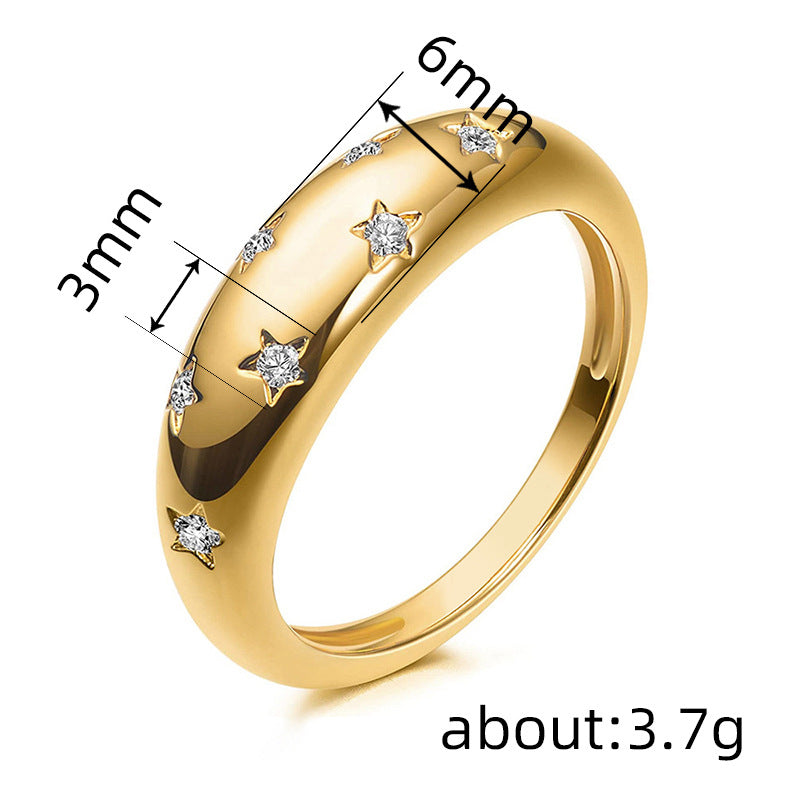 Trendy Popular Pentagram Female Simplicity Personalized Rings