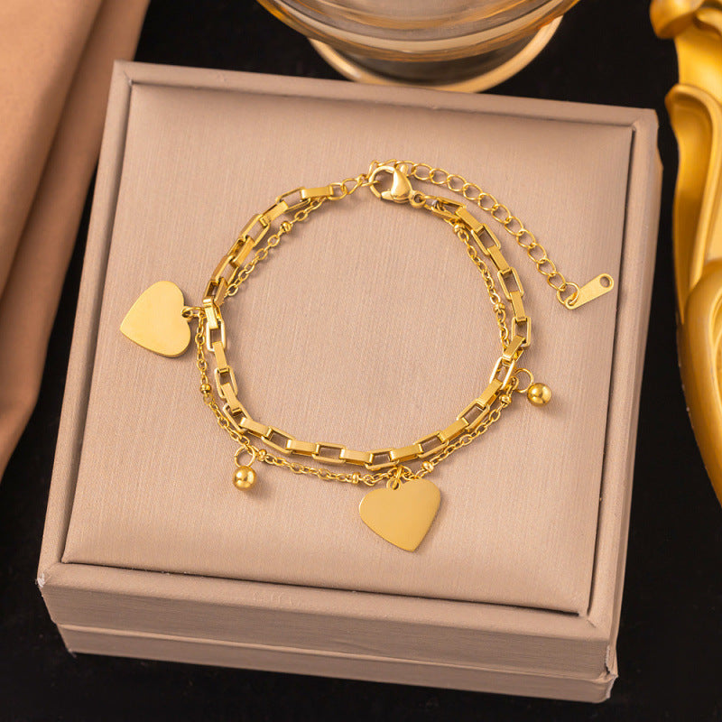Titanium Steel Female Gold Fashion Light Luxury High Bracelets