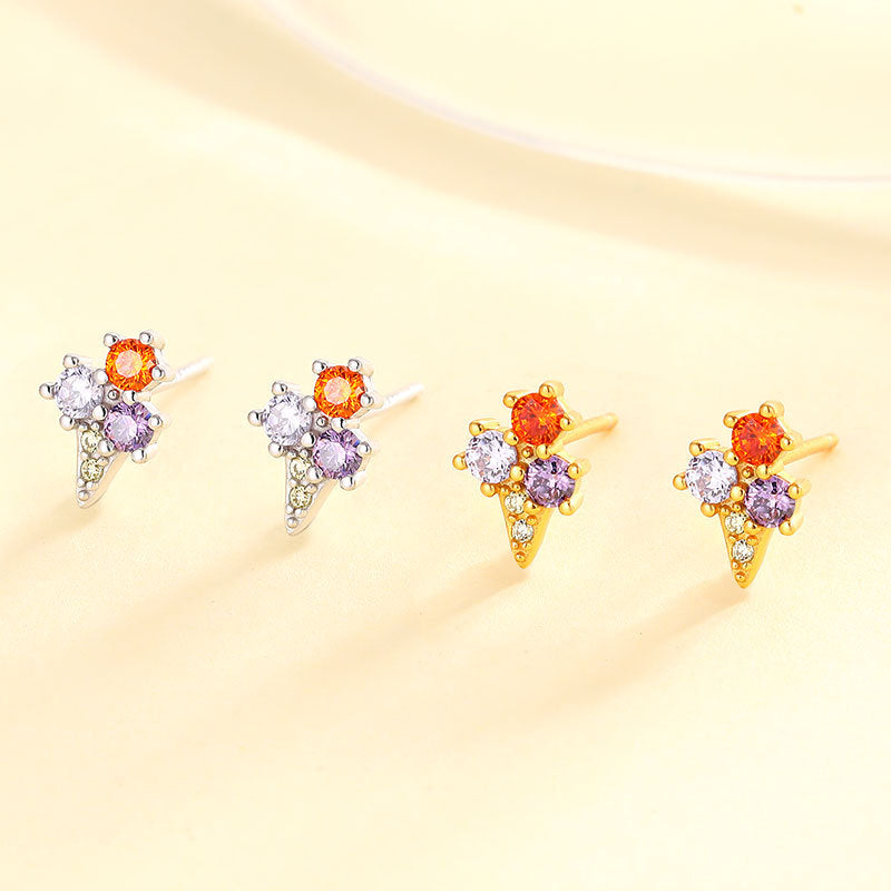 Sterling Sier Ice Cream Lollipop Temperament Entry Lux Dessert Earrings