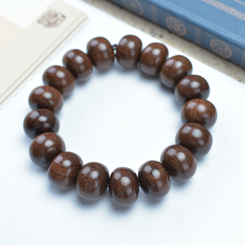 Men's Abacus Beads Night Moonstone Jade Sandalwood Bracelet
