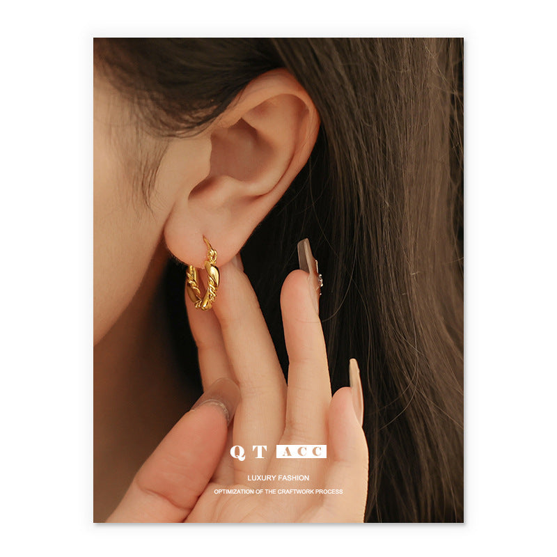 Round Clip Niche Retro Premium Metal Ear Buckle