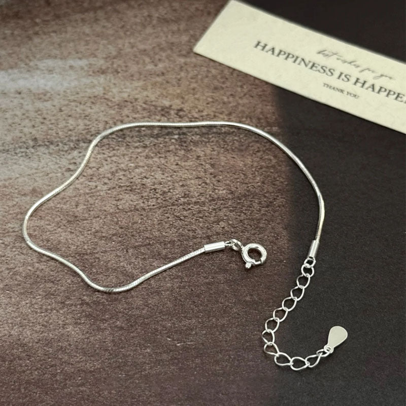 Sier Snake Bones Chain Very Fine Cold Style Minimalist Bracelet