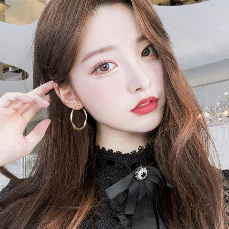 Women's Simple Twisted Metal Cold Style Elegant Earrings