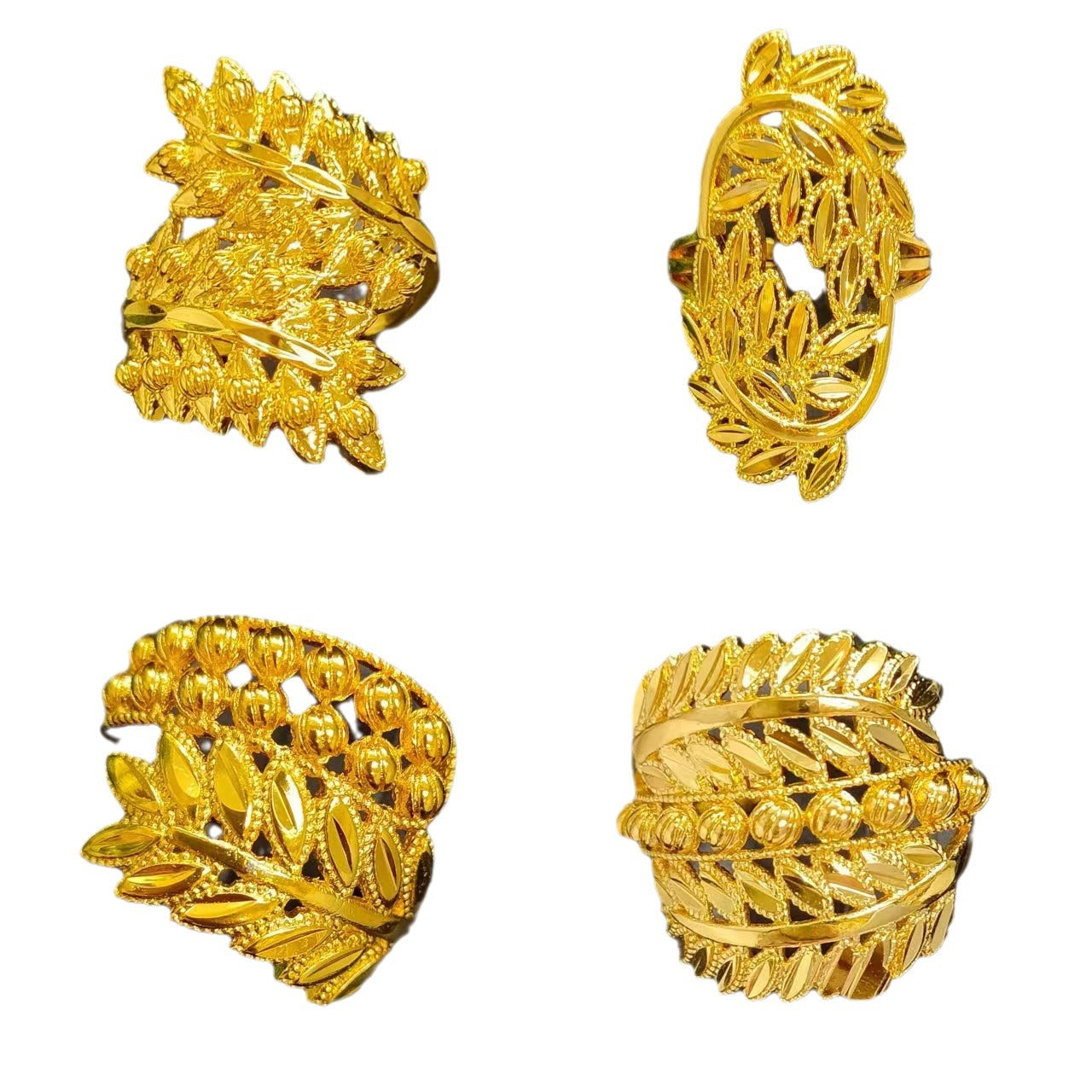 Women's Gold-plated Wheat Index Finger Does Not Fade Design Copper Ring