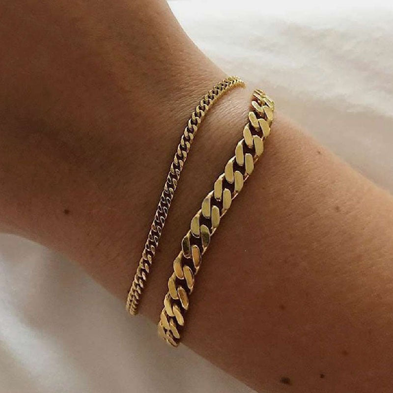 Fashion Elegant Metal Tank Chain Titanium Steel Bracelets