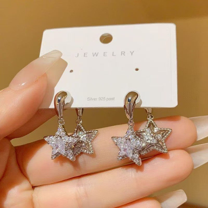 Women's Sense Graceful Fashionable Personalized Five-pointed Star Ear Earrings