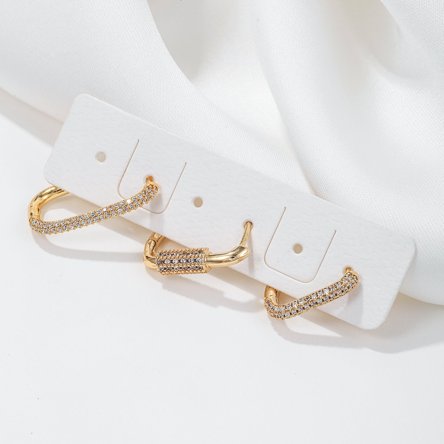 Micro Inlaid Zircon Clip Fashion Geometric Ear Buckle