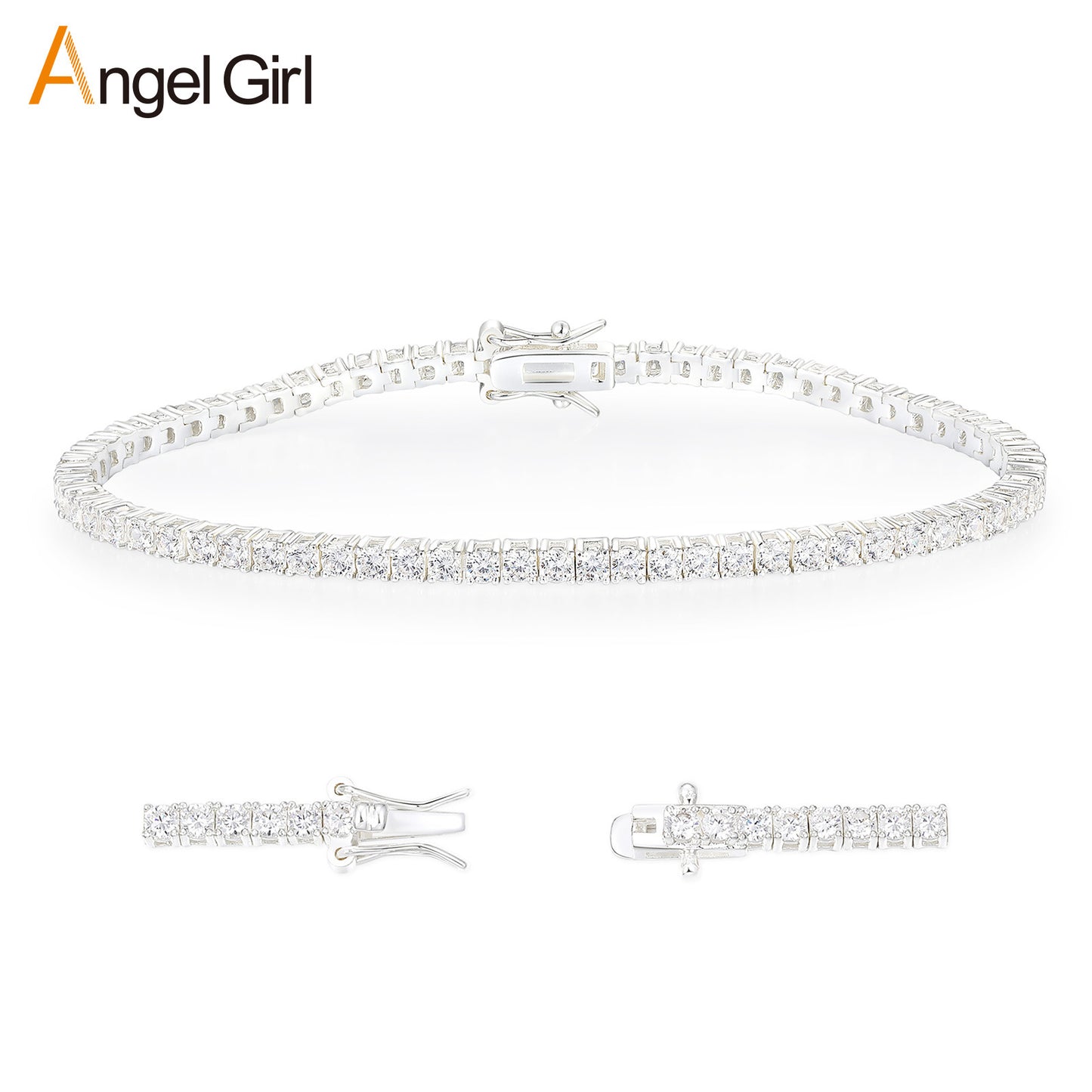Inlaid Zircon Bright Sier Full Diamond Bracelets