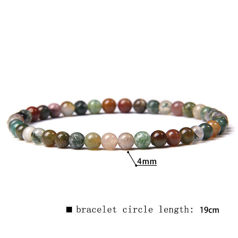 Crystal Agate Round Beads Aquamarine Tourmaline Yellow Tower Energy Beaded Bracelets