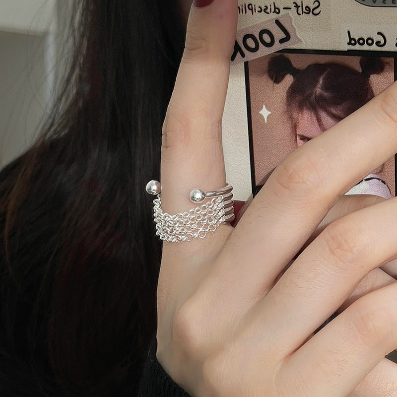 Frosted Texture Irregular Female Geometric Fashion High Sense Niche Hot Ring