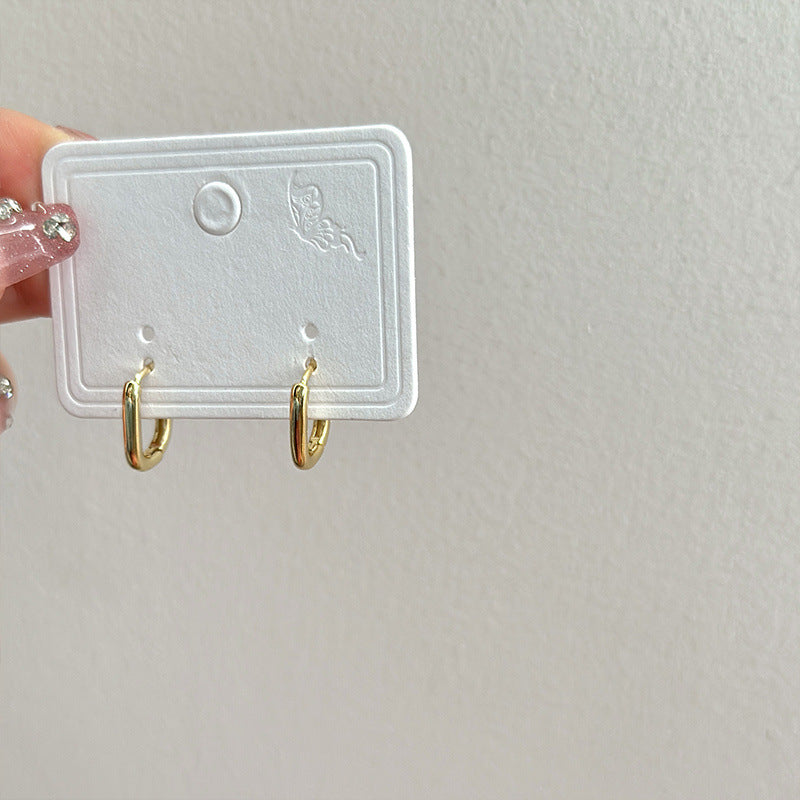 Metallic Clip Niche Design Advanced Exquisite Earrings