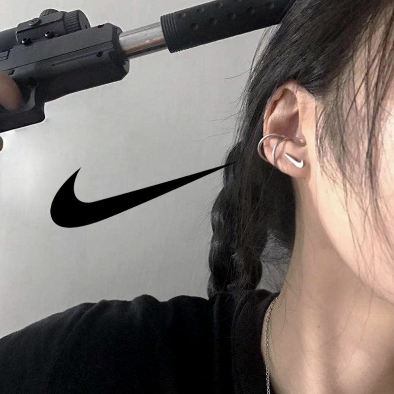 Women's & Men's Sports Casual Hook Hip Hop Victory Dark Fitness Personality Hipster Stud Earrings