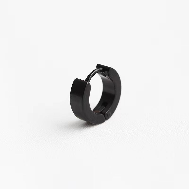 Women's & Men's Fashion Titanium Steel Glossy Simple Piercing Ear Buckle