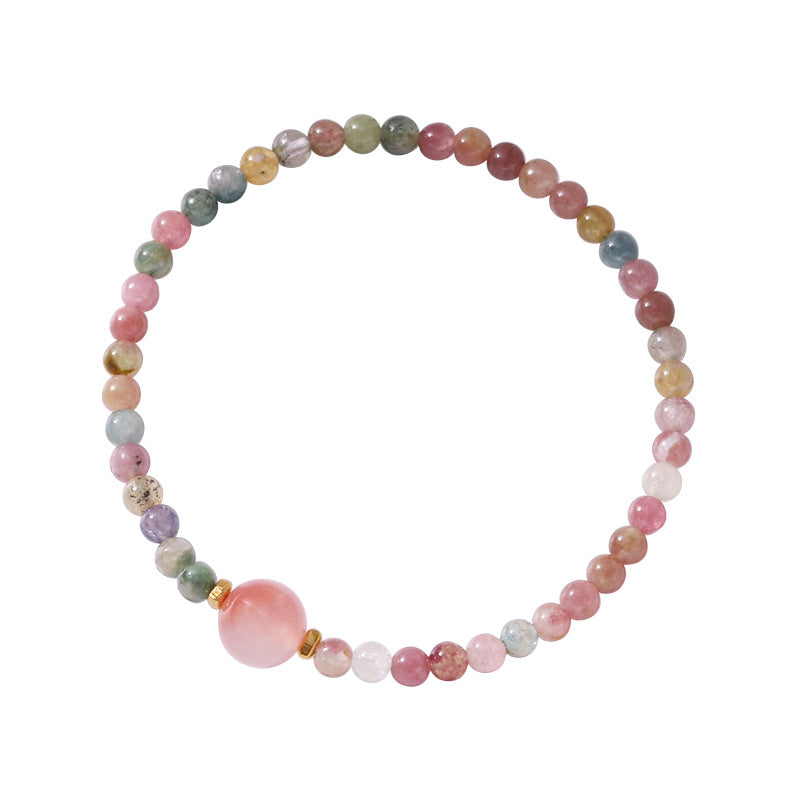 Women's Sterling Sier Natural Tourmaline Agate Niche Bracelets