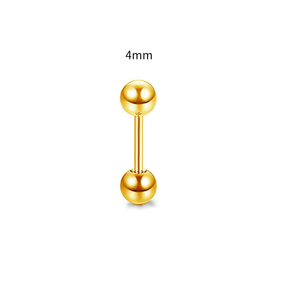 Steel Rod Dumbbell Ball Ear Bone Stud Earrings