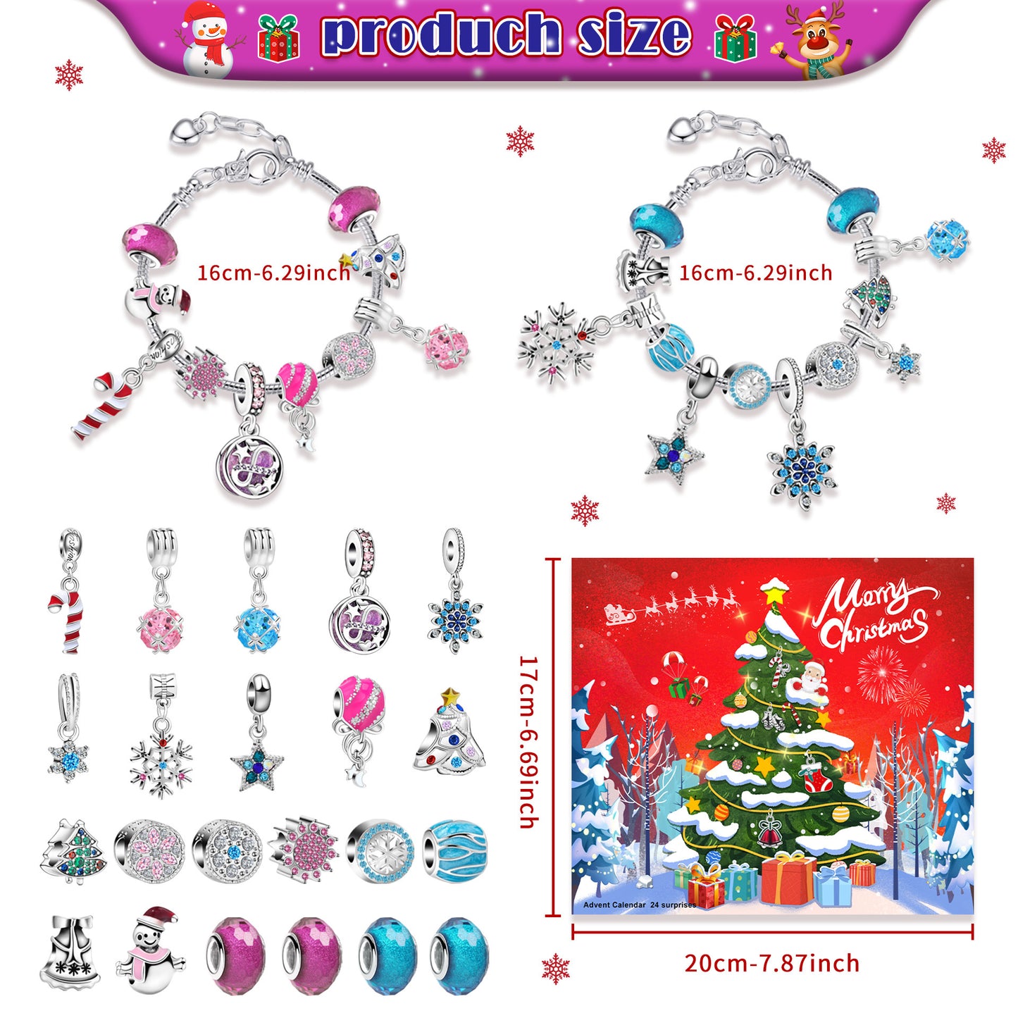 Children's Beaded Santa Claus Blind Box Holiday Bracelets