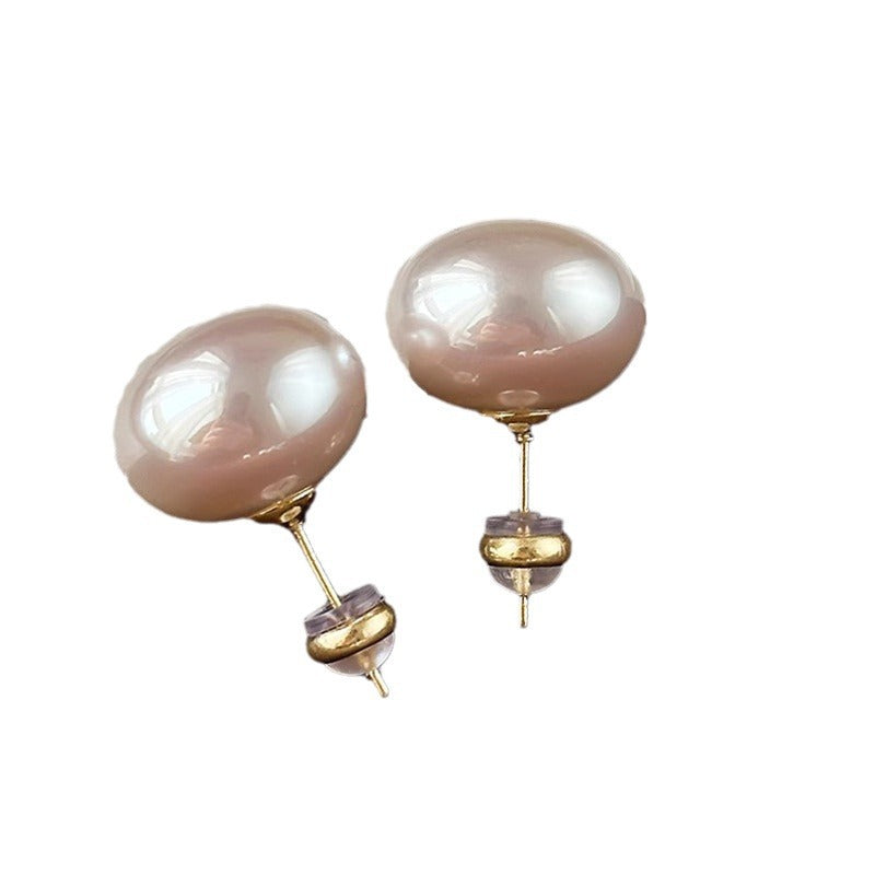 Flour Light Milky White Pearl Female Sterling Earrings