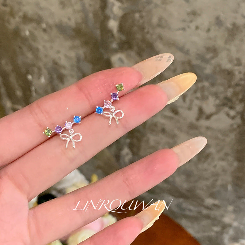 Zircon Bow Female Design High Sense Rings