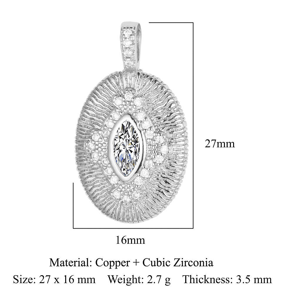 Zircon Copper Color Zirconium Micro Inlay Ornament Clavicle Pendants