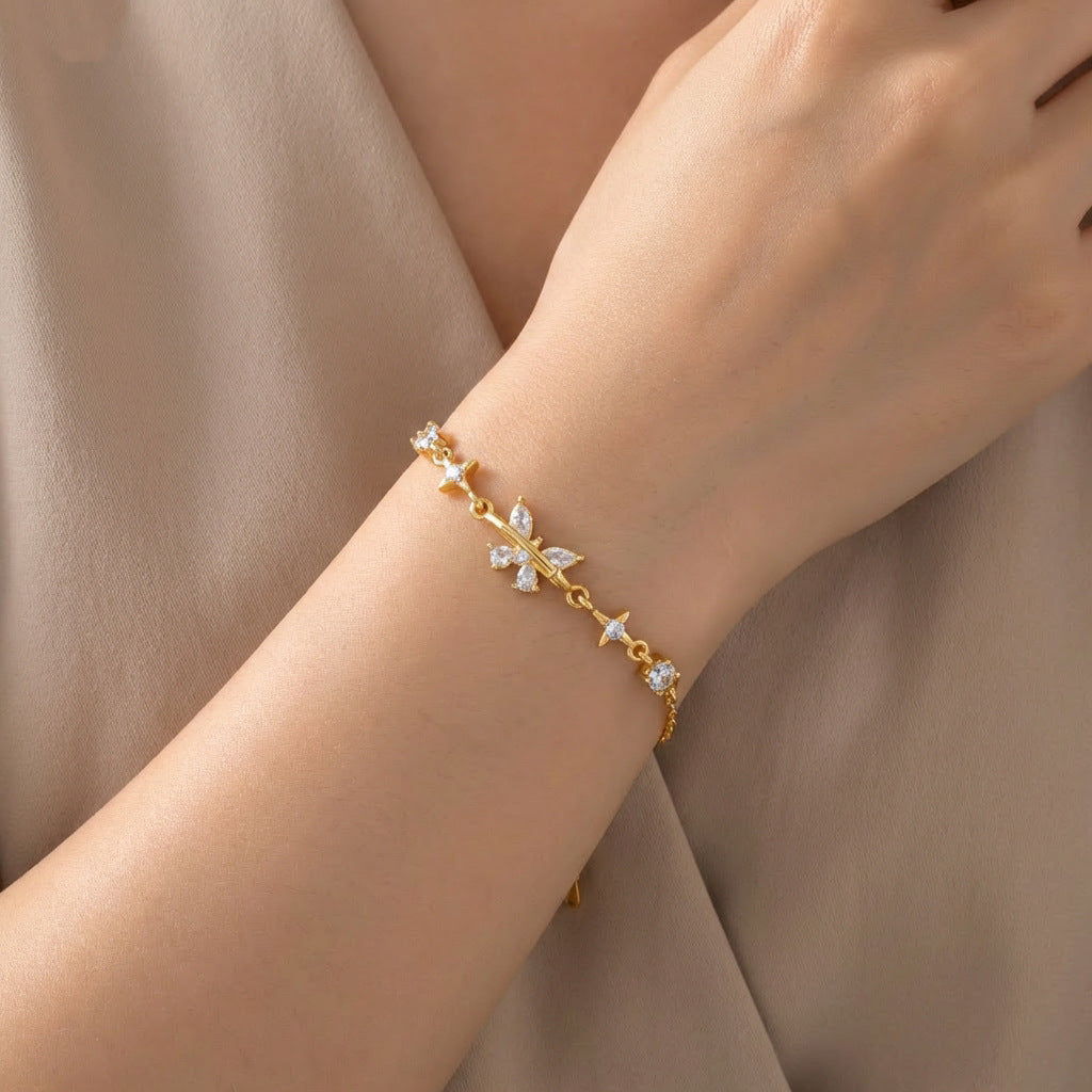 Butterfly Zircon Female Minority Design High Sense For Girlfriend Girlfriends Bracelets