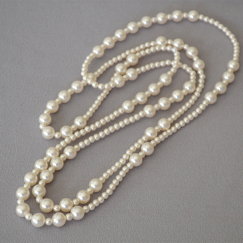 Large Small Pearls Interval Irregular Long Necklaces