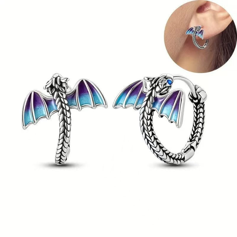Women's Wing Flying Dragon Ear Clip Niche Design Rings