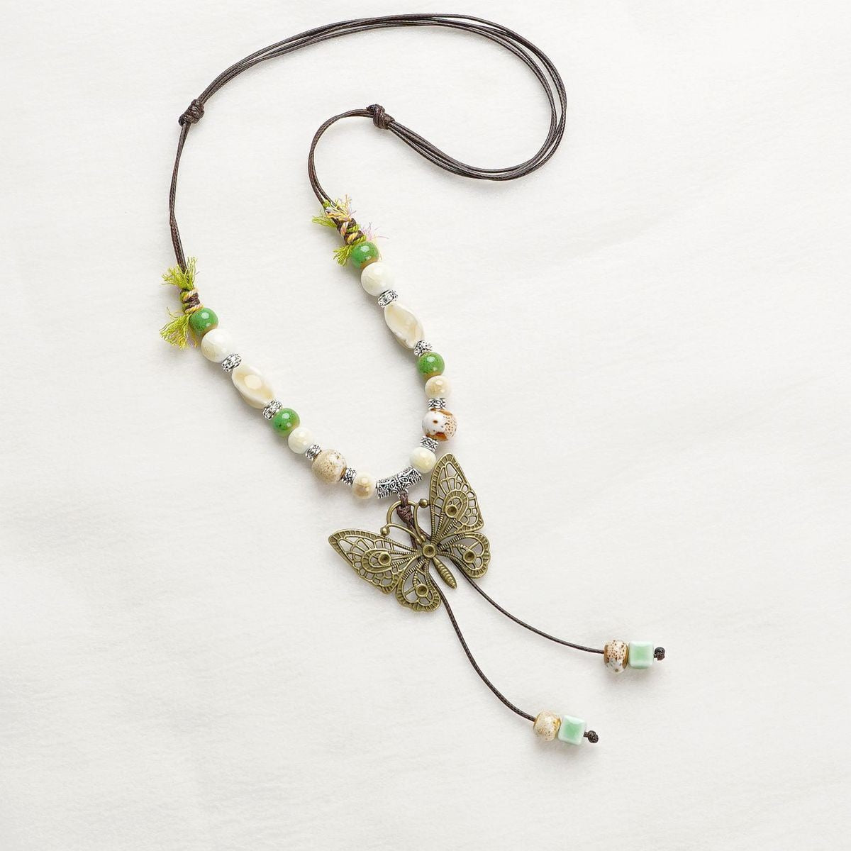 Style Personalized Trendy Ceramic Geometric Colorful Fish Long High-grade Necklace