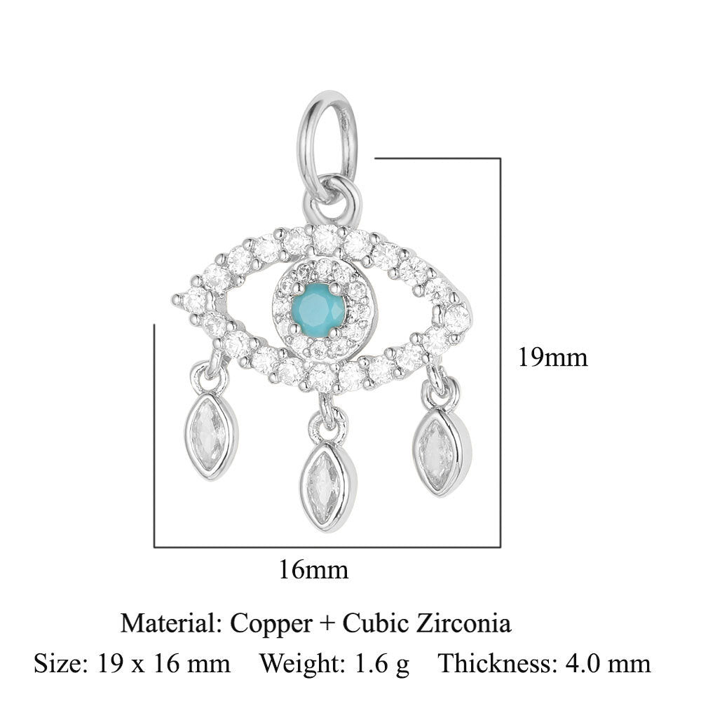 Devil's Eye Copper Zircon Ornament Accessories Pendants