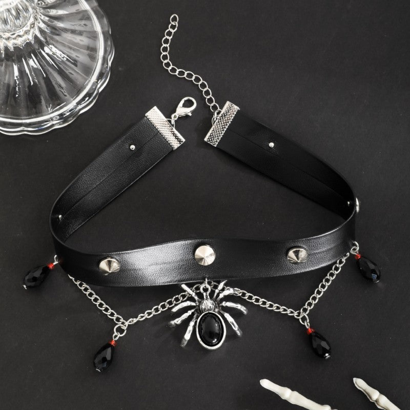 Dark Style Personality Skull Spider Collar Necklaces