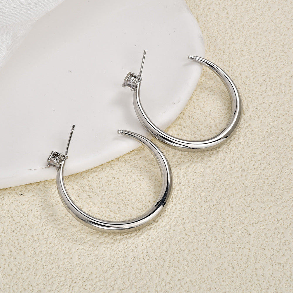 Big Ear Exquisite High-grade Personality Generous Sier Earrings