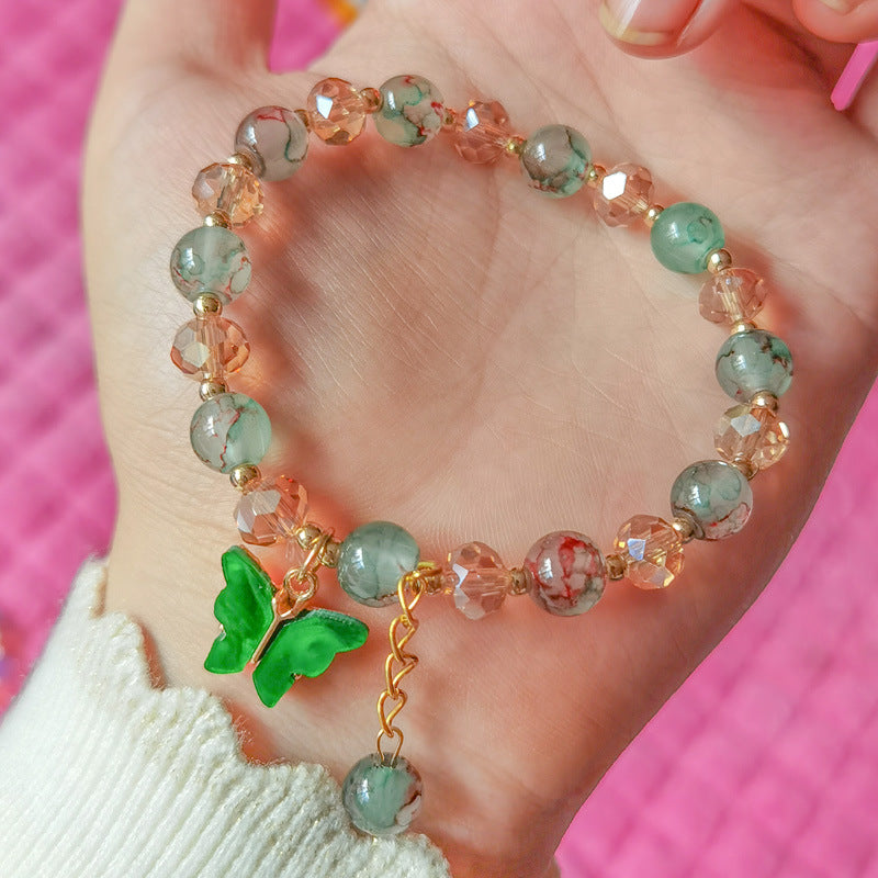 Imitation Jade Crystal Butterfly Female Stall Online Bracelets