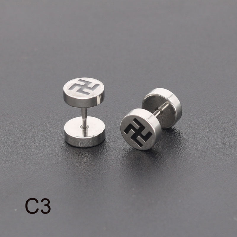 Bilateral Epoxy Titanium Steel Ear Drip Bone Fake Extender Earrings