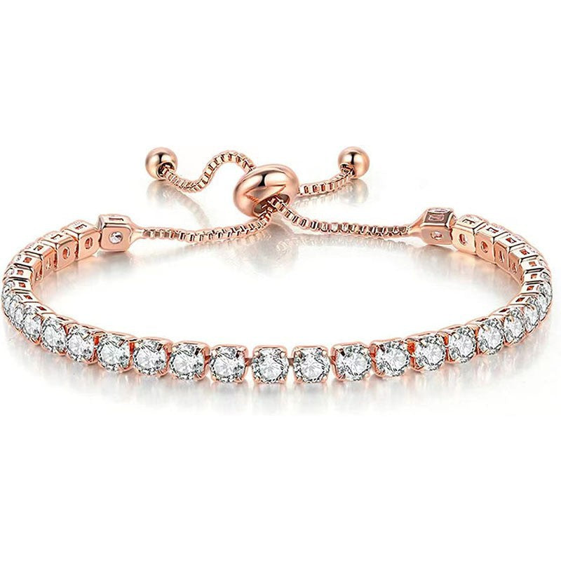 Suit Zircon Tennis Pull Single Row Diamond Bracelet