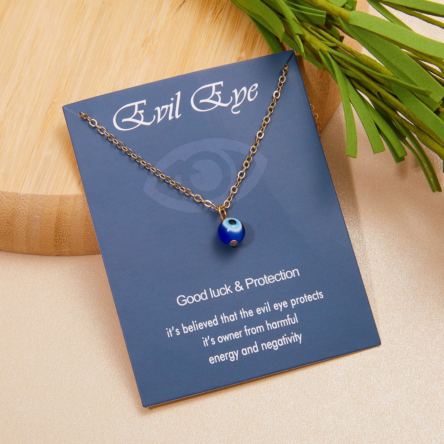 Women's Personalized Turkish Devil's Eye Card Three-sided Necklaces