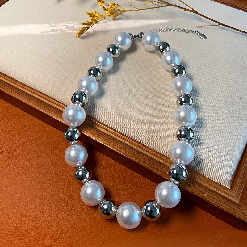 Pearl Short Design Rhinestone Collar Temperament Necklaces