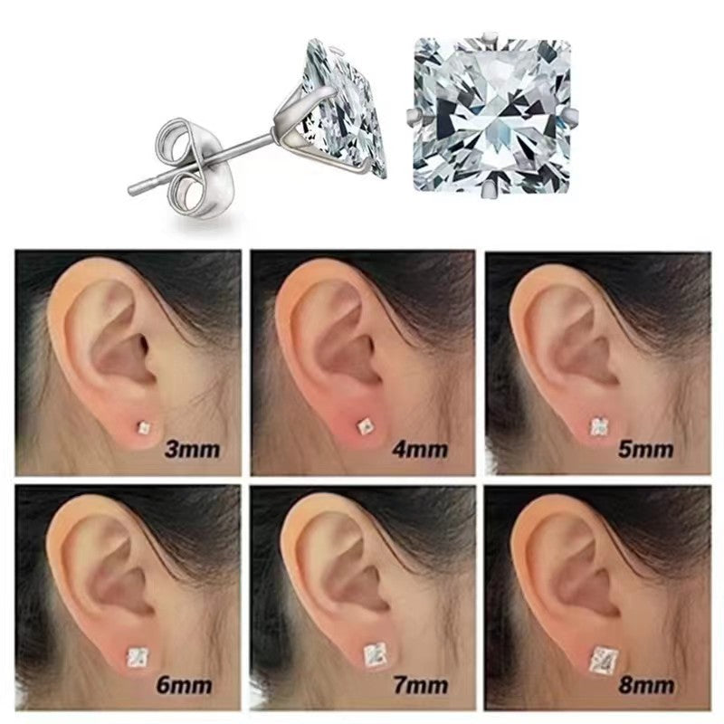 Zircon Butterfly Clasp Stylish White Black Earrings