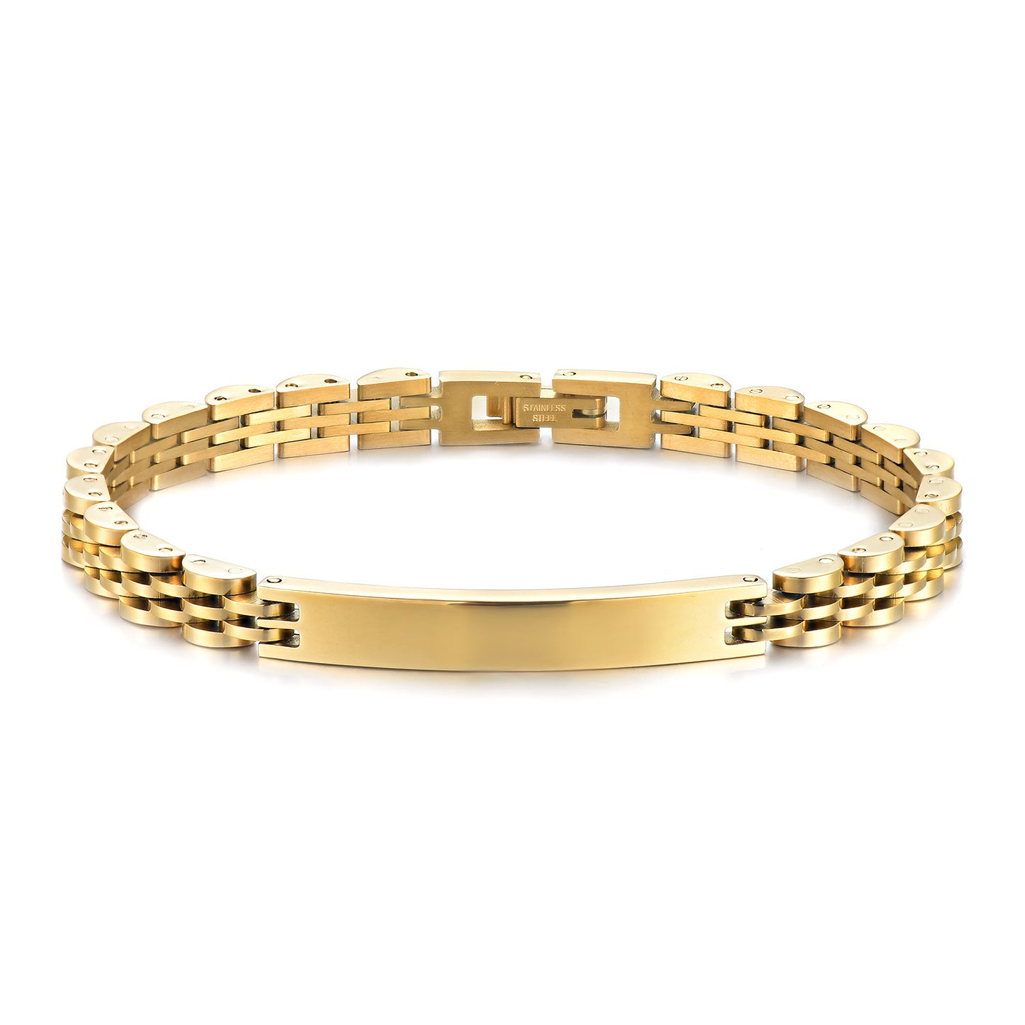 Women's & Men's Beads Fashion Couple Curved Titanium Steel Strap Can Bracelets