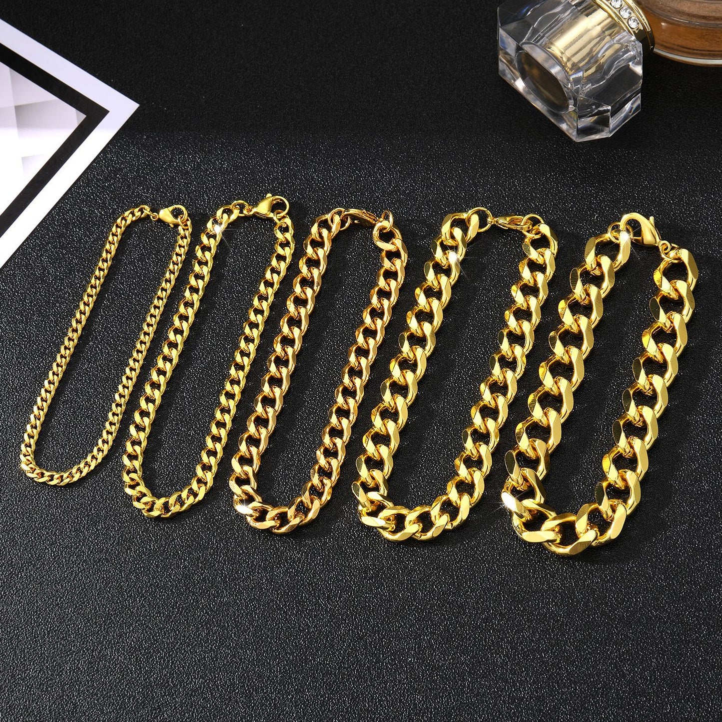 Men's Fashion Stainless Steel American Boys Cuban Link Bracelets