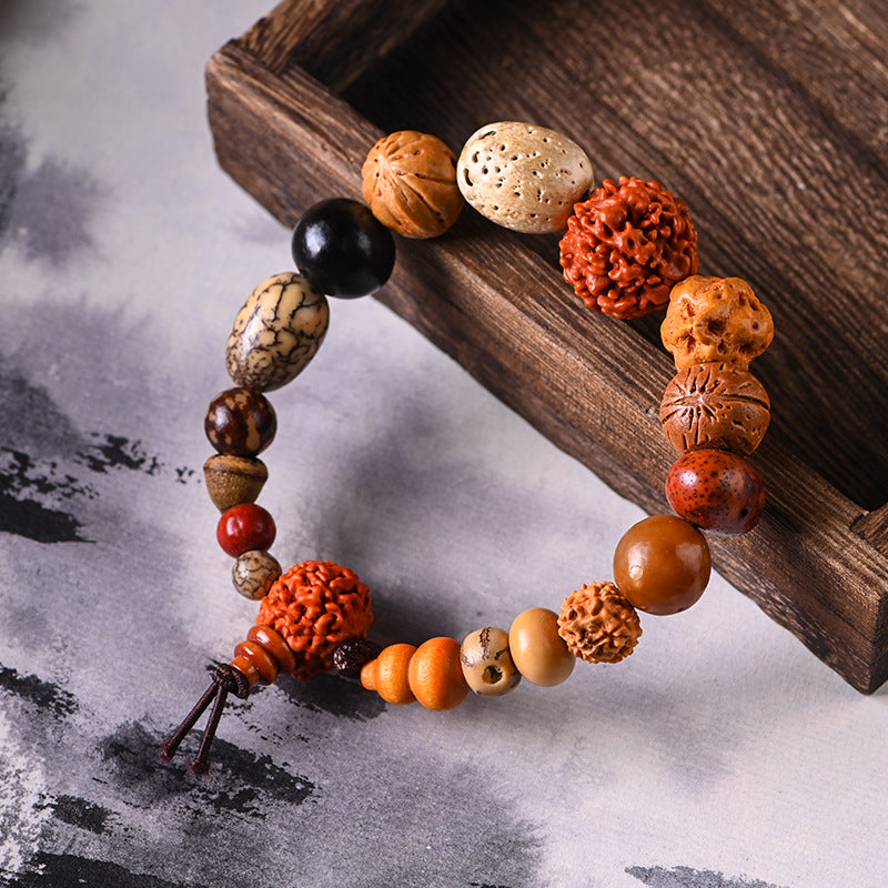 Women's & Men's Eighteen Prayer Beads Multi Jewels Bodhi Seed Bracelet